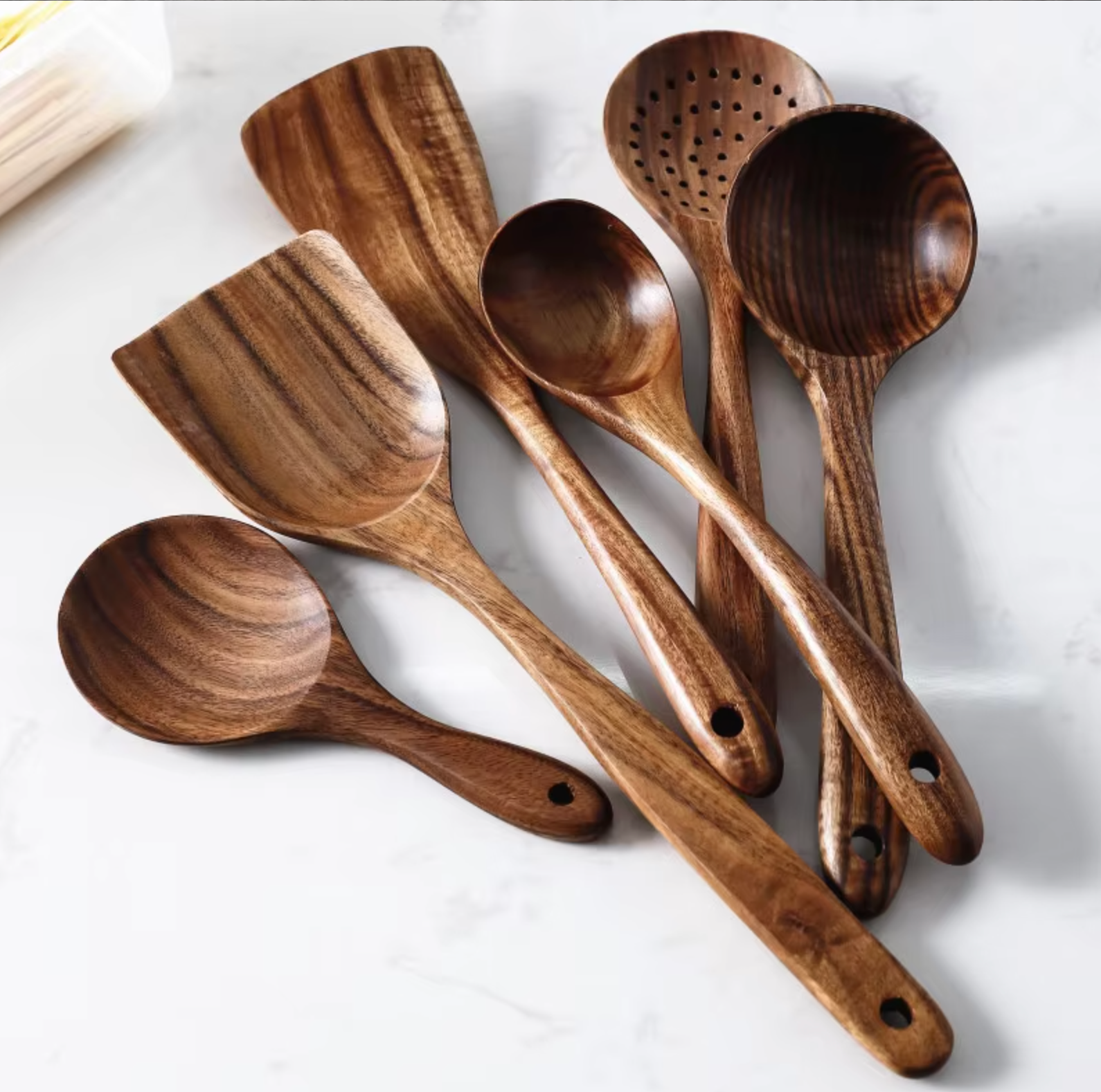 Natural Teak Wooden Utensil Kit