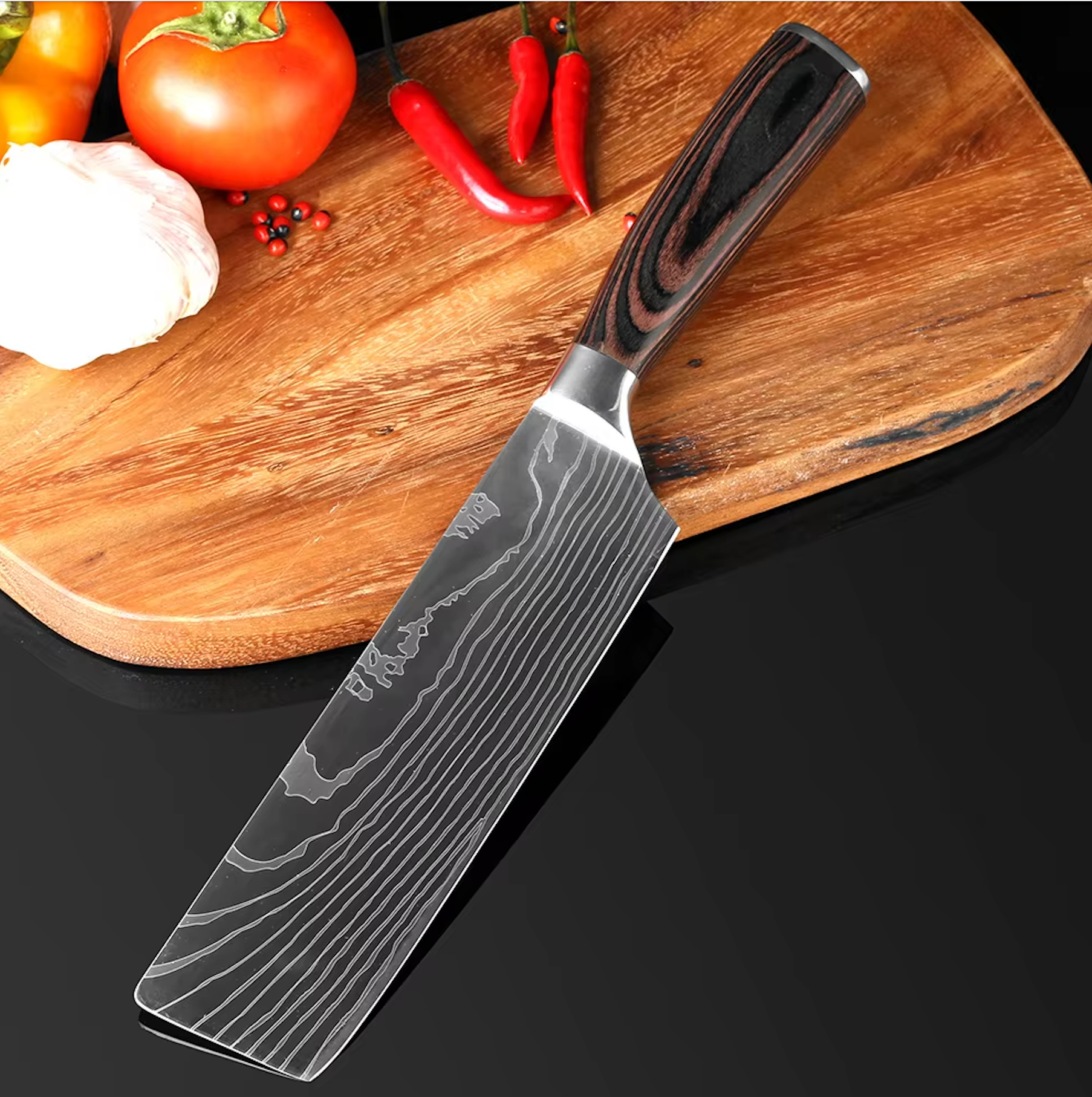 Japanese Damastus Forged Steel Knife Set